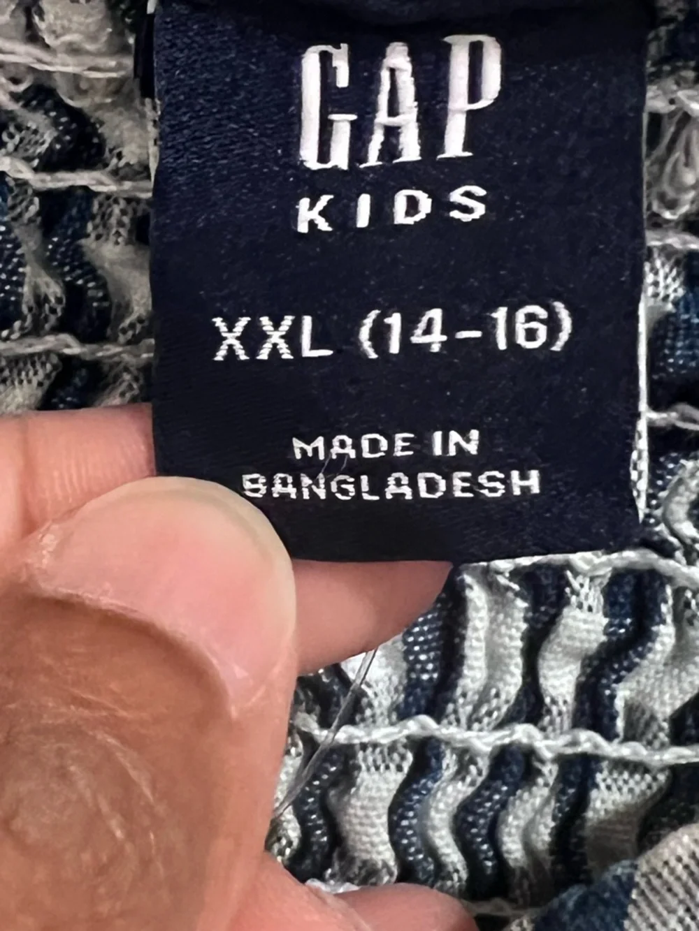 NWT GAP Girls Square Neck Blue Gingham Smocked Cotton Denim Tank Dress